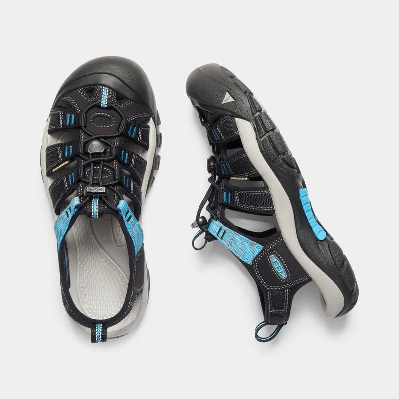 Keen Newport Hydro Womens Hiking Sandals Black/Blue NZ Sale (1895-MFKWS)